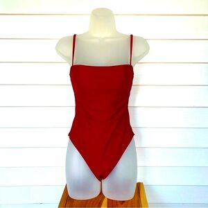 RELLECIGA Red One Piece Swimsuit with High-Cut Legs